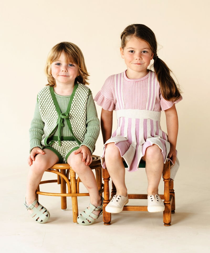 ワンピース mabli MABLI ベージュ フリル ワンピース 2y - メルカリ