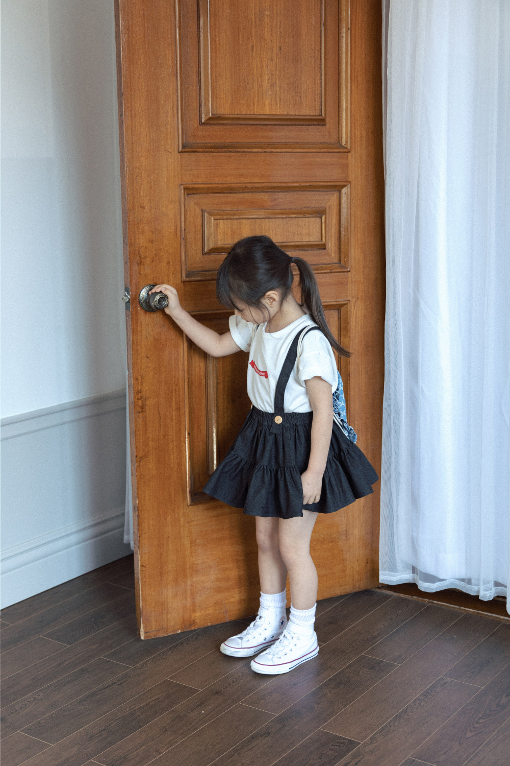 Wonny Ribbon / Black Denim Skirt | lisoro