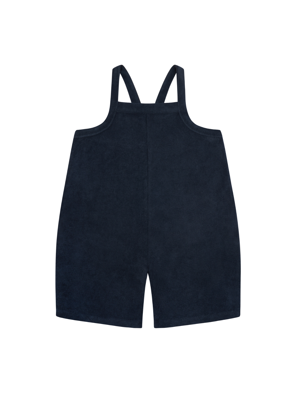 organic zoo/Navy Terry Cropped Dungarees | lisoro