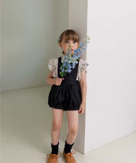 Wonny Ribbon / Black Denim Romper