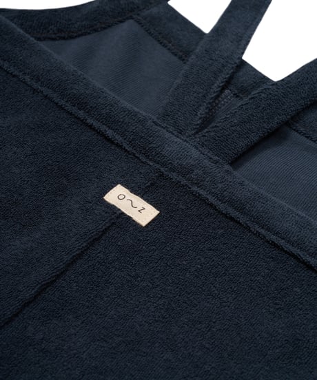 organic zoo/Navy Terry Cropped Dungarees