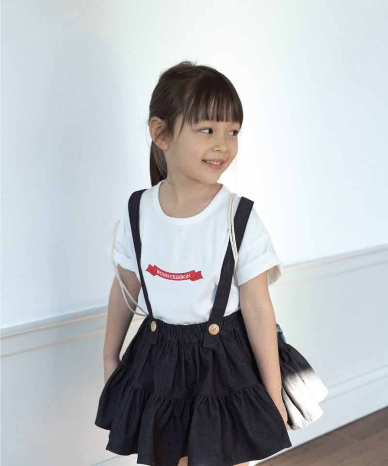 Wonny Ribbon / Black Denim Skirt | lisoro