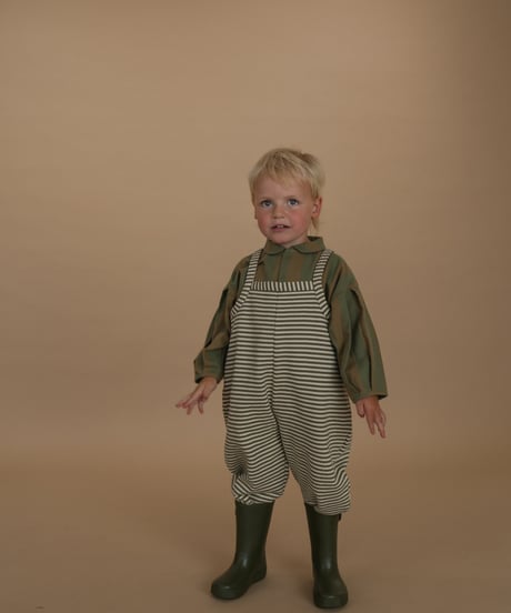 organic zoo/Fern Stripes Dungarees