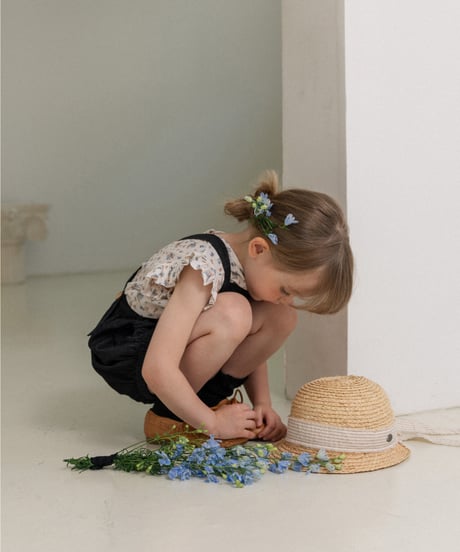 Wonny Ribbon / Black Denim Romper