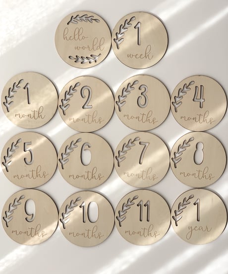 Wooden Milestone Cards