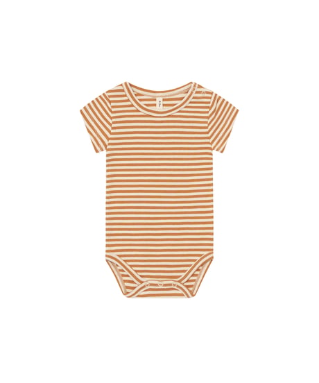 organic zoo/ Copper Stripes Short Sleeve Bodysuit