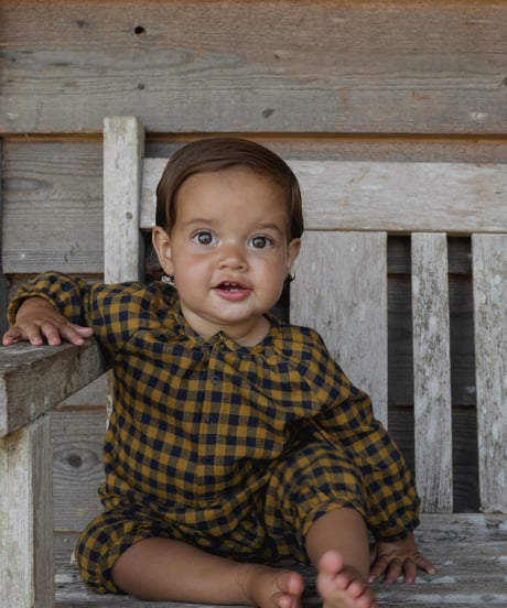 organic zoo/ Blueberry Gingham Onesie