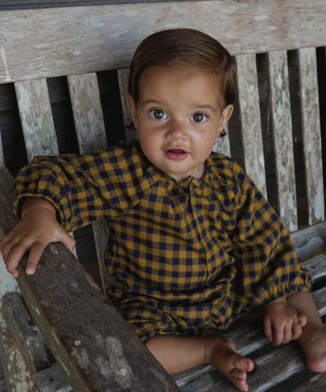 organic zoo/ Blueberry Gingham Onesie