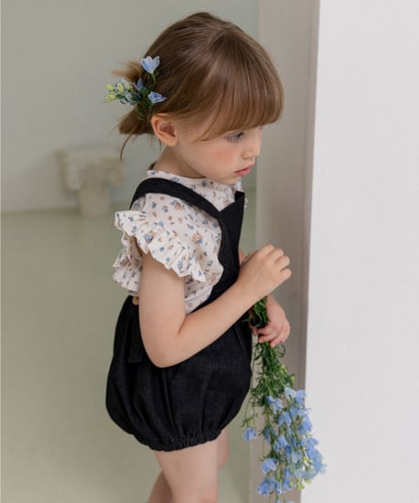 Wonny Ribbon / Black Denim Romper