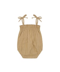organic zoo/Grid Check Spaghetti Bodysuit Wheat