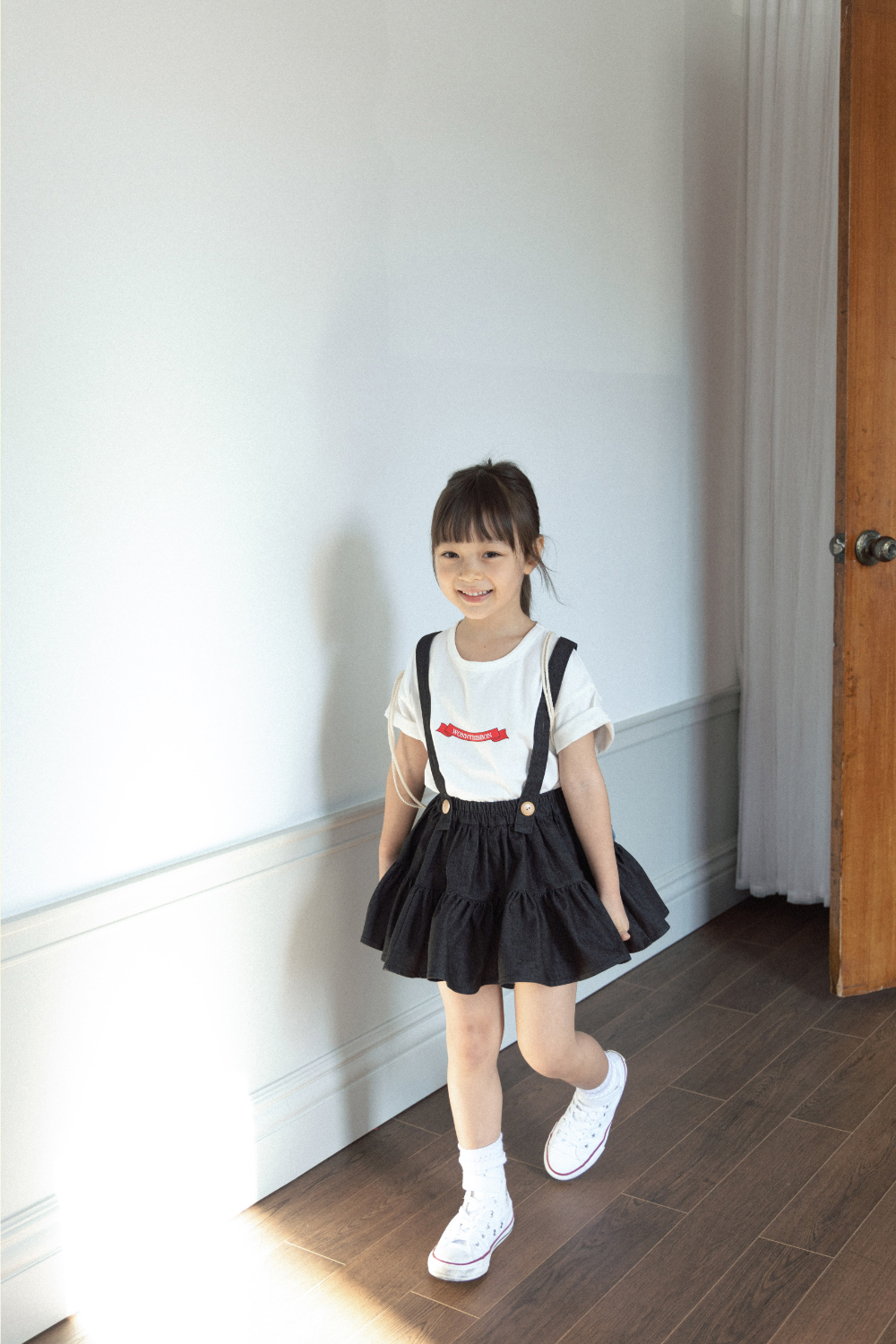 Wonny Ribbon / Black Denim Skirt | lisoro