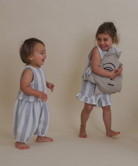 organic zoo/Sardine Stripes Frill Shorts
