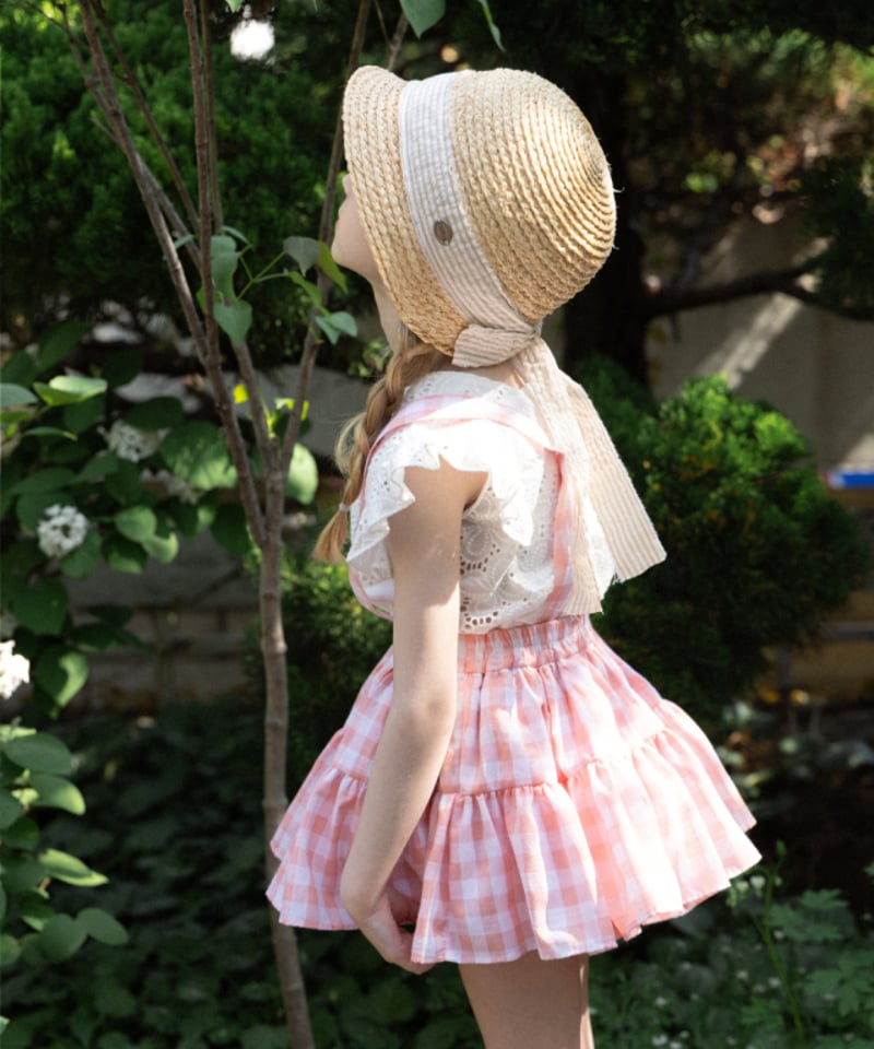 wonny ribbon llic skirt Mサイズ Wonny Ribbon /Summer gingham skirt (pink) | lisoro