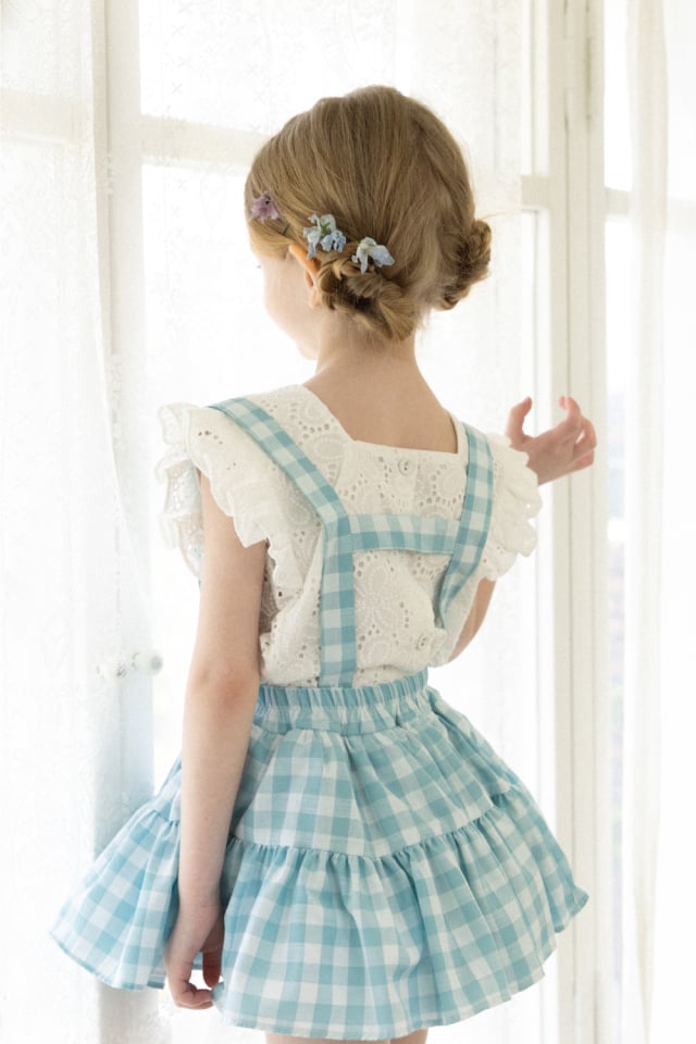 スカート Wonny Ribbon Summer gingham skirt L Wonny Ribbon /Summer gingham skirt(sky blue) |