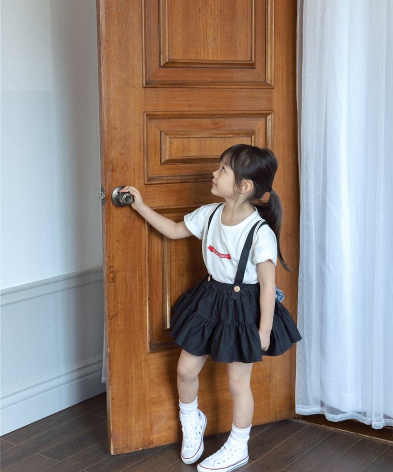 Wonny Ribbon / Black Denim Skirt | lisoro