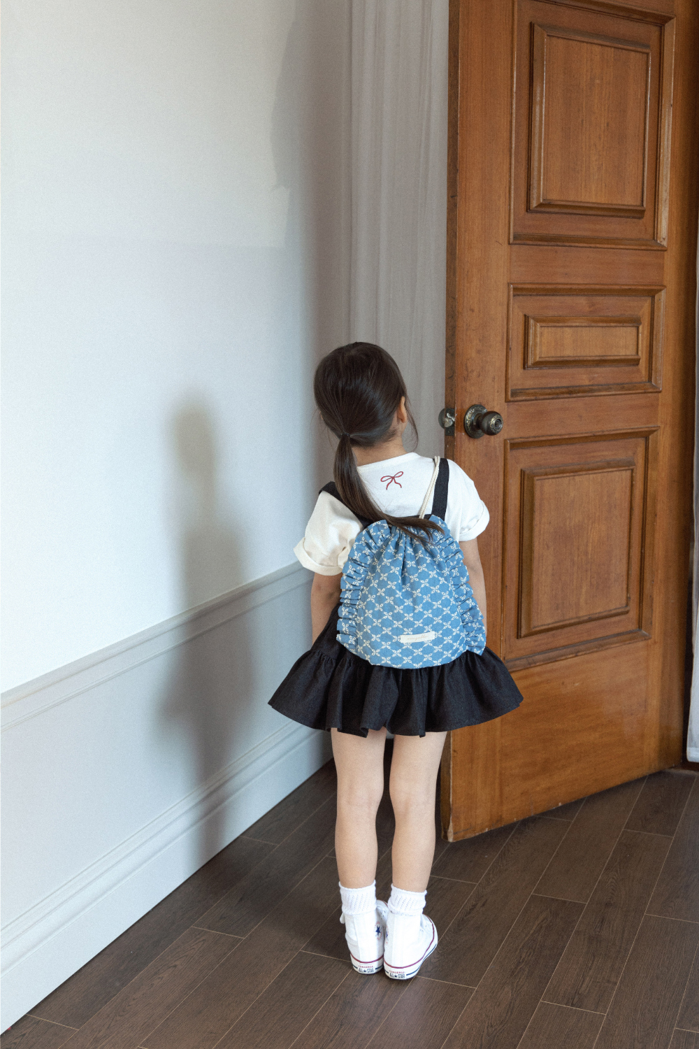 Wonny Ribbon / Black Denim Skirt | lisoro