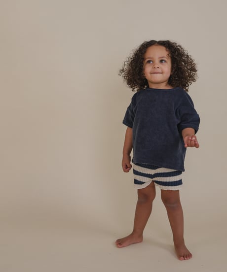 organic zoo/Navy Terry Boxy T-Shirt