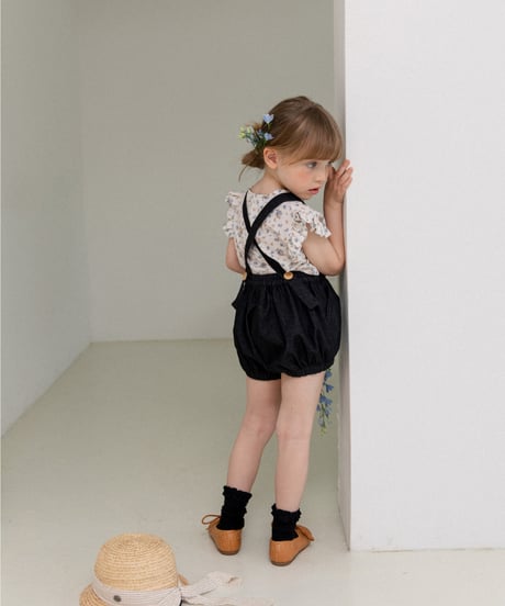 Wonny Ribbon / Black Denim Romper