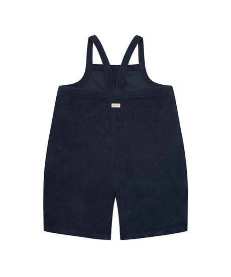 organic zoo/Navy Terry Cropped Dungarees