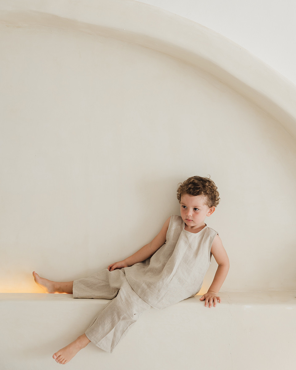 その他 son and daughter Koa Linen Sets 3-4y Son and Daughter/ Koa Linen Sets (Natural) | li