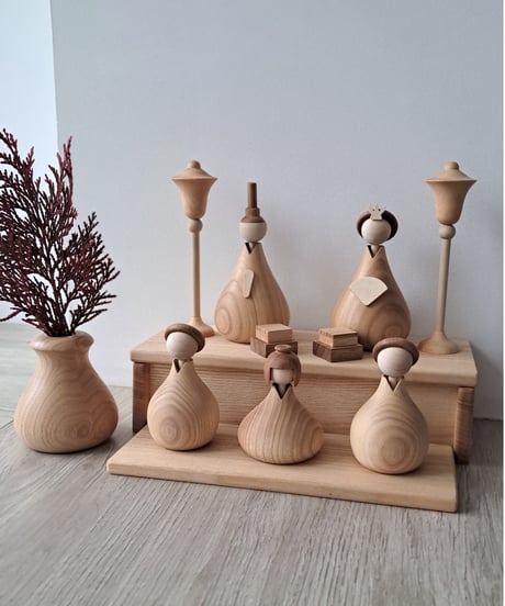 【lisoro Original】 Wooden Hina Dolls