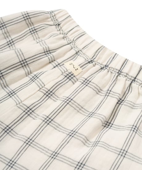 organic zoo/Navy Window Check Wide Leg Pants