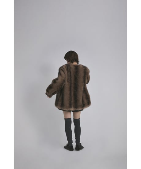 【26TH-08】Mouton Like Gradation Fur Coat