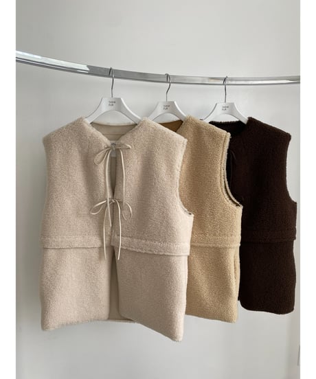 【26TH-15】Mouton Like Boa Short Vest