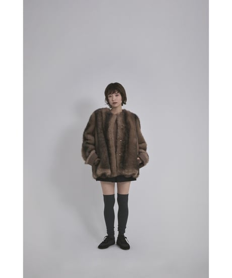 【26TH-08】Mouton Like Gradation Fur Coat