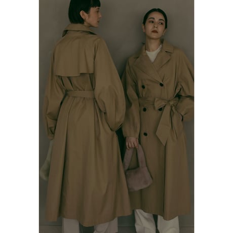 【23TH-01】Volume Sleeve Cotton Trench Coat