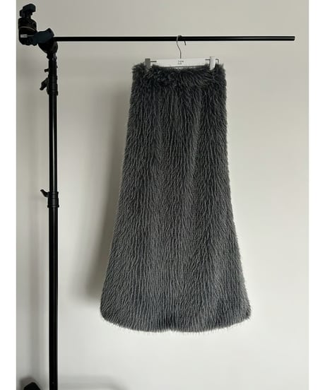 【25TH-04】Mix Fur Maxi Skirt