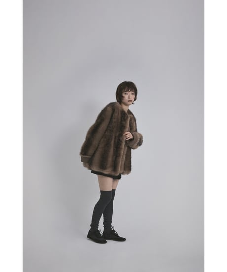 【26TH-08】Mouton Like Gradation Fur Coat