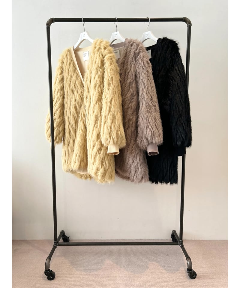 THINK FUR Curly Fur 2wayCollarJacket
