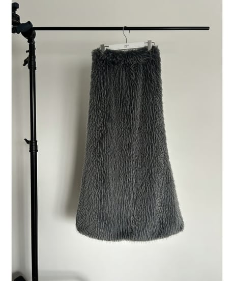 【25TH-04】Mix Fur Maxi Skirt