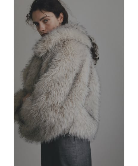 【26TH-09】2way Collar Fox Like Fur Coat