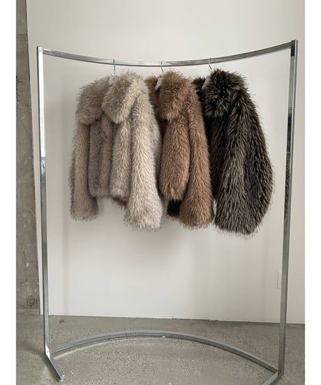 【26TH-09】2way Collar Fox Like Fur Coat