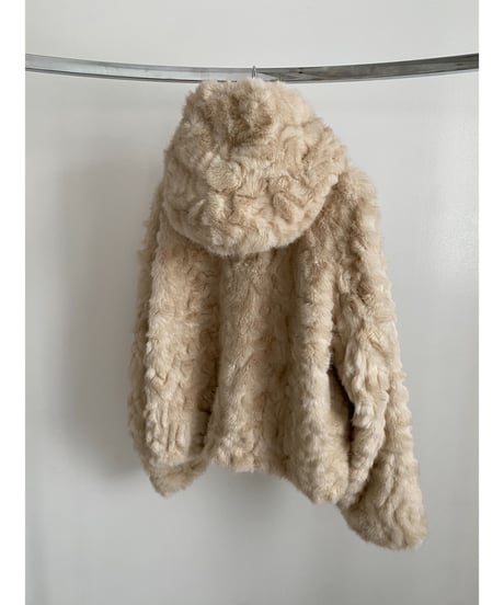 【26TH-07】Rabbit Like Fur Hoodie Coat