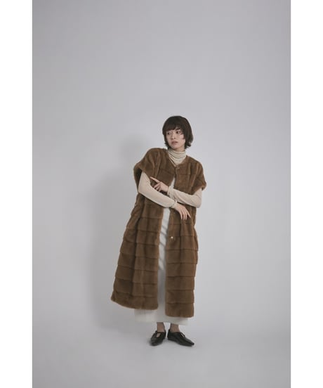【26TH-10】Mink Like Fur Long Vest
