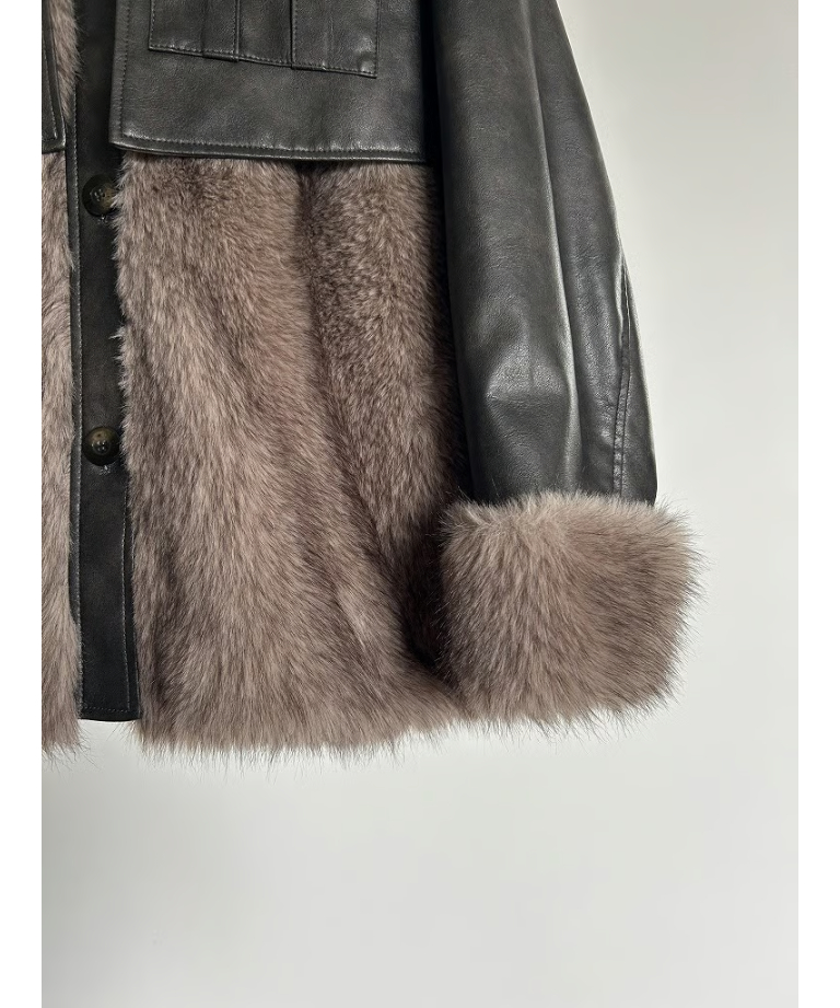 Fur Docking Knit Jacket MST0002
