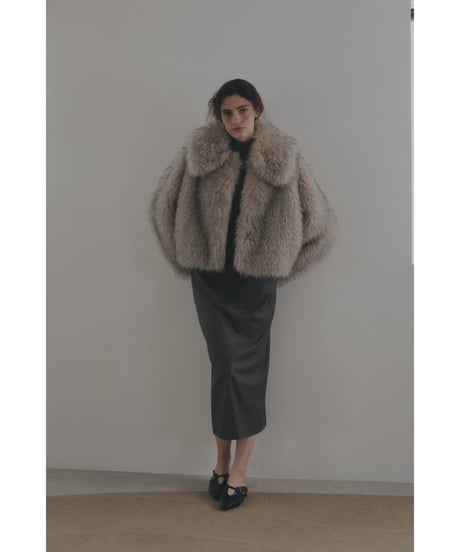 【26TH-09】2way Collar Fox Like Fur Coat