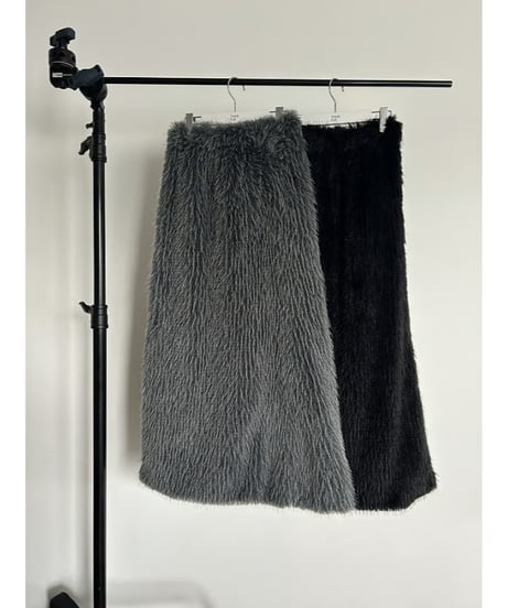 【25TH-04】Mix Fur Maxi Skirt