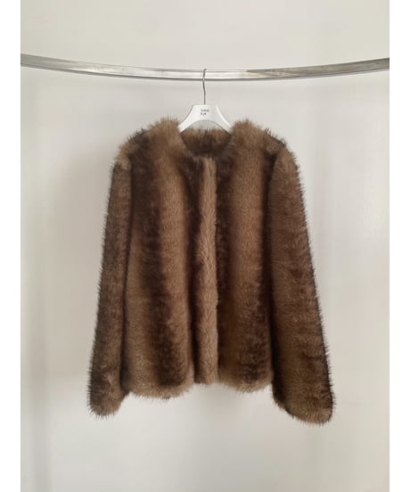 【26TH-08】Mouton Like Gradation Fur Coat