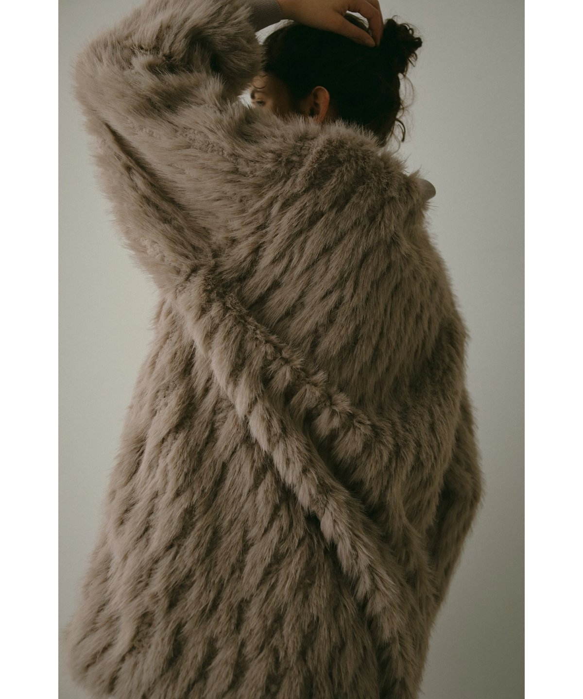 24TH-08】Fur×Knit Medium Cardigan | THINK FUR