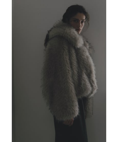 【26TH-09】2way Collar Fox Like Fur Coat