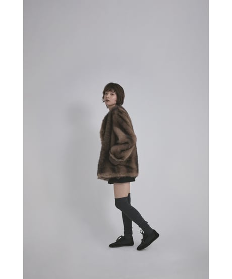 【26TH-08】Mouton Like Gradation Fur Coat