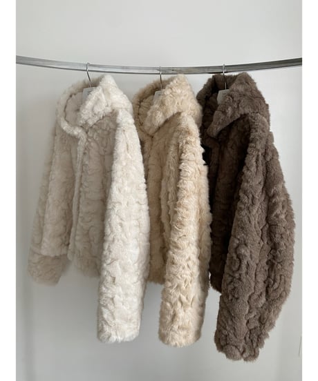 【26TH-07】Rabbit Like Fur Hoodie Coat