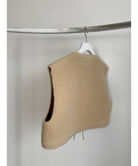 【26TH-15】Mouton Like Boa Short Vest