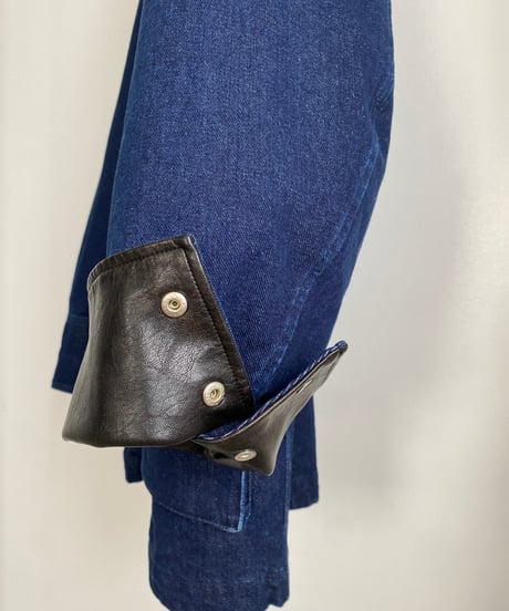 【26TH-02】 Fake Leather Collar Coverall