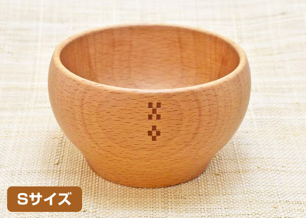 みんさー柄刻印 木製のお椀[Sサイズ] | 石垣島しっぽの会