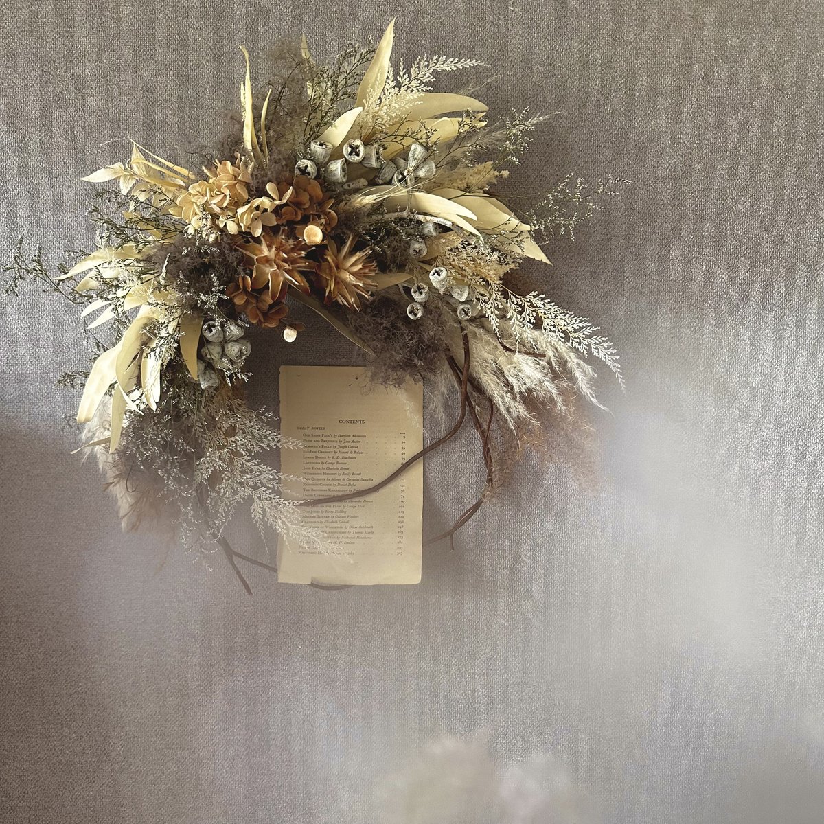 ナチュラルドライフラワー春の三日月リース☪·̩͙ ドライフラワーリース】暮らしにひとさじの幸せを ナチュラル三日月